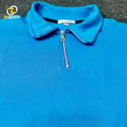 Premium Half Zipper Polo Shirt-Blue - Image 2