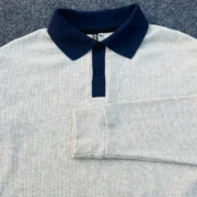 Premium Full Sleeve Polo Shirt-Ash - Image 2