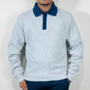 Premium Full Sleeve Polo Shirt-Ash